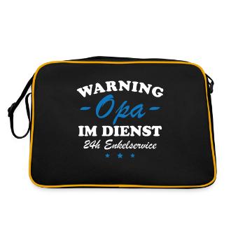 Opa im Dienst Geschenkidee - Retro Tasche - Schwarz/Gold - Hinten