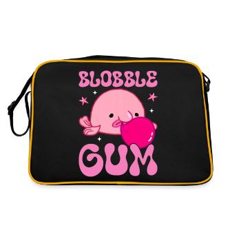 Funny Blobfish Bubble Gum Sea Creature - Retro Bag - black/gold - Back