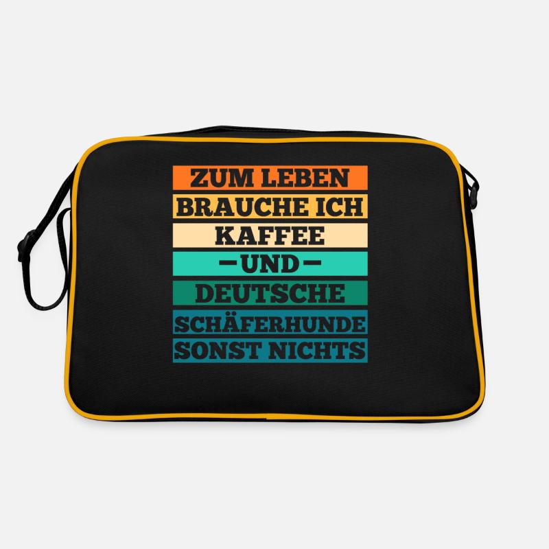 Kaffee Hund Deutscher Schäferhund Retro Tasche