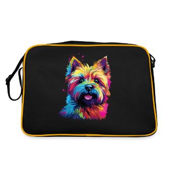 Aquarelle coloré Cairn Terrier - Sac Retro - noir/or - Dos