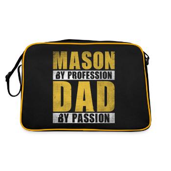 Papa Par Passion Profession Maçon - Sac Retro - noir/or - Dos