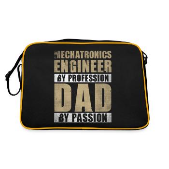 Papa par passion Profession Ingénieur mécatronique - Sac Retro - noir/or - Dos