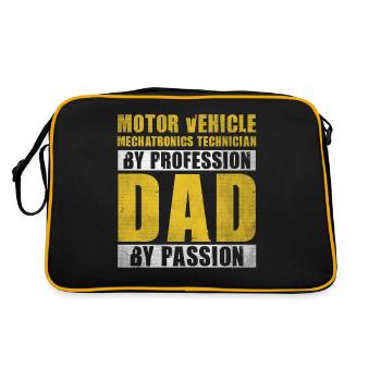 Dad By Passion Profession Automotive Mechatronics - Retro Bag - black/gold - Back