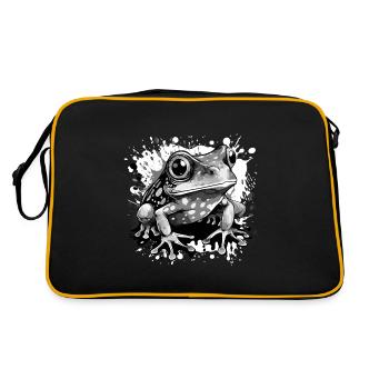 Frog Animal Amphibian Toad - Retro Bag - black/gold - Back