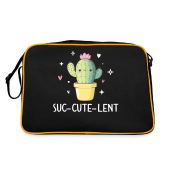 Drôle de cactus succulent - Sac Retro - noir/or - Dos