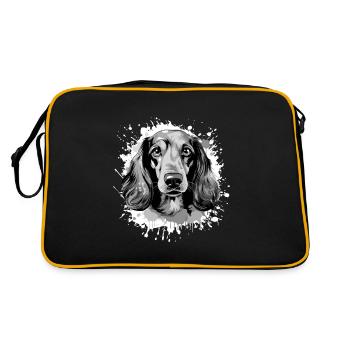 Teckel Tête De Chien Portrait Teckel - Sac Retro - noir/or - Dos