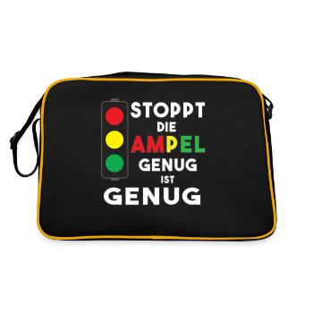 Stop the traffic lights - enough is enough - Retro Bag - black/gold - Back