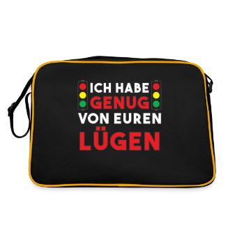 Stop the traffic light - I've had enough of your lies - Retro Bag - black/gold - Back