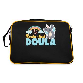 Doula Birth Worker Koala - Retro Tasche - Schwarz/Gold - Hinten