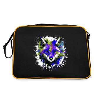 Portrait De Tête De Renard Coloré - Sac Retro - noir/or - Dos