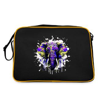 Portrait De Tête D’éléphant Coloré - Sac Retro - noir/or - Dos