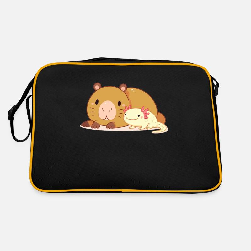 Mignon axolotl épais avec Capybara Sac Retro