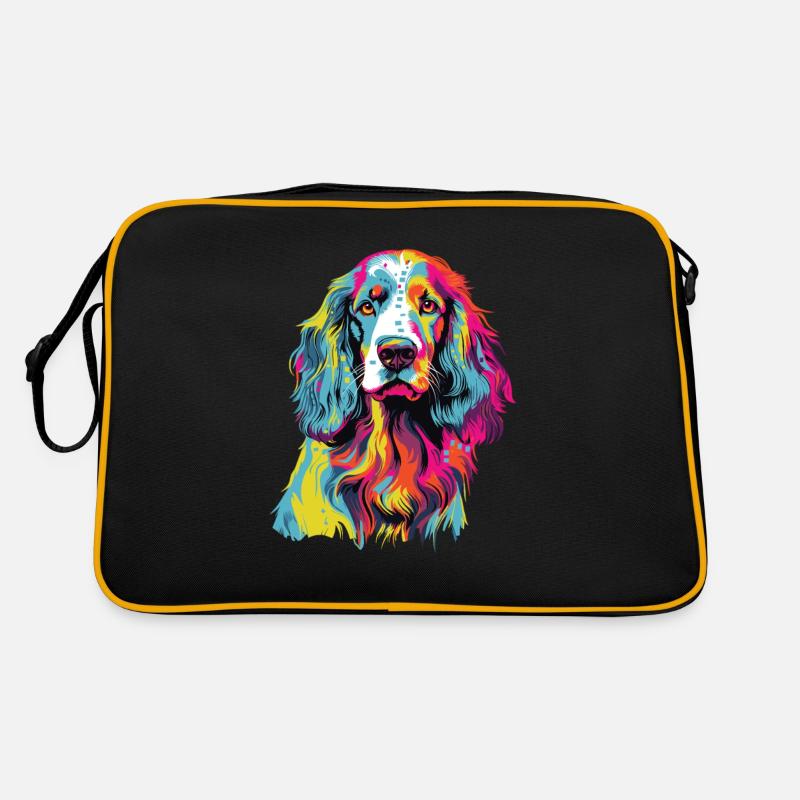 Aquarelle colorée Setter anglais Sac Retro