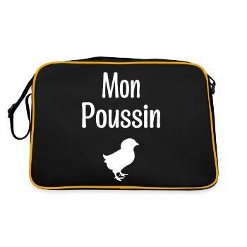 Mon Poussin, Bébé, Naissance, Amour, Famille - Sac Retro - noir/or - Dos