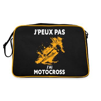 Je Peux Pas J'ai Motocross - Cadeau Motard - Sac Retro - noir/or - Dos