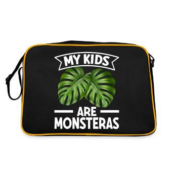 Houseplant Monstera Gardening Mom - Retro Bag - black/gold - Back
