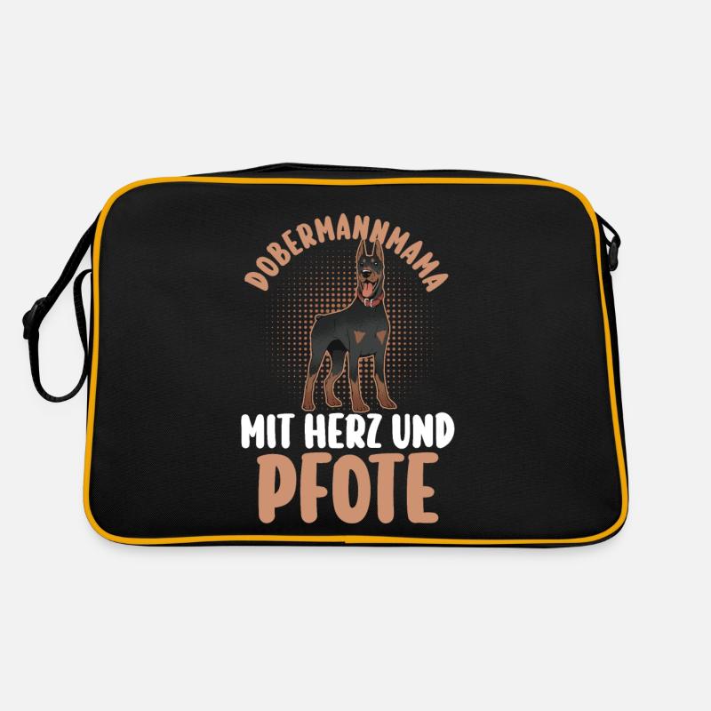Hund Dobermannmama Hundemama Mutter Dobermann Retro Tasche