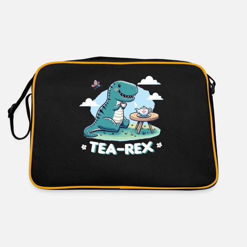 Kawaii Tea Rex T-Trex Tee Wortspiel Retro Tasche