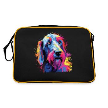 Aquarelle colorée Irish Wolfhound - Sac Retro - noir/or - Dos
