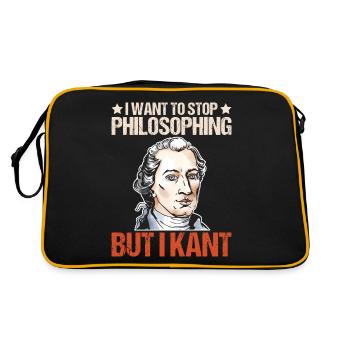 Philosophie Theorie Immanuel Kant - Retro Tasche - Schwarz/Gold - Hinten