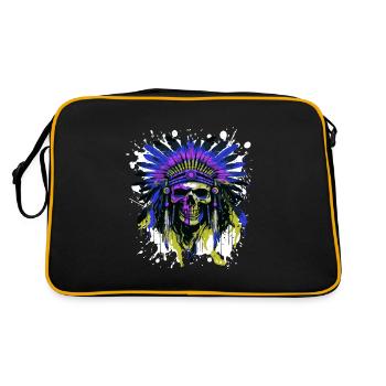 Apache Skull Indian Colorful - Retro Bag - black/gold - Back