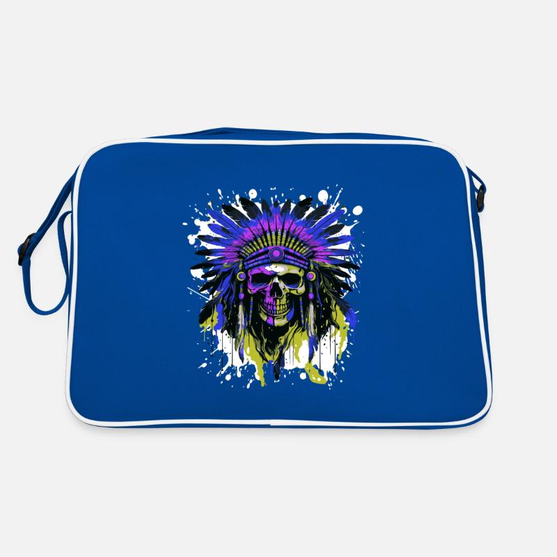Apache Skull Indian Colorful Retro Bag