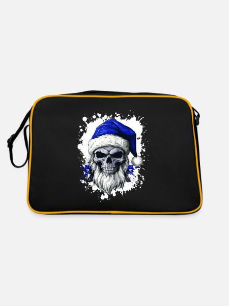 Santa Claus Skull Christmas Colorful - Retro Bag - black/gold - Back