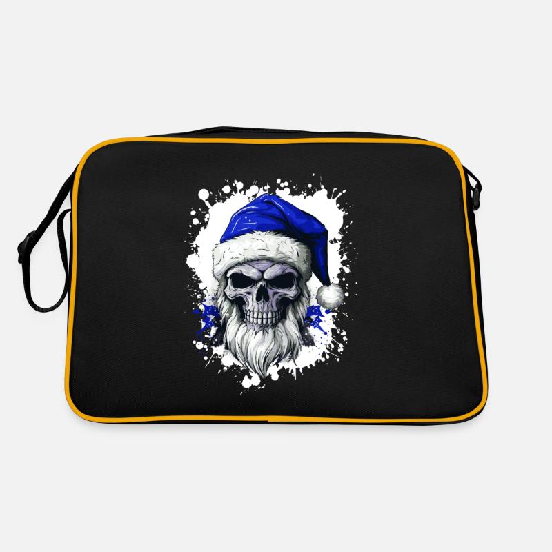Weihnachtsmann Totenkopf Weihnachten Bunt Retro Tasche