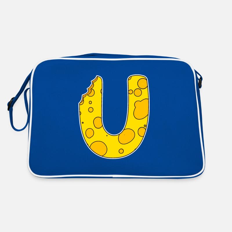 Letter U - Initial Letter U - Cheese Motif Retro Bag