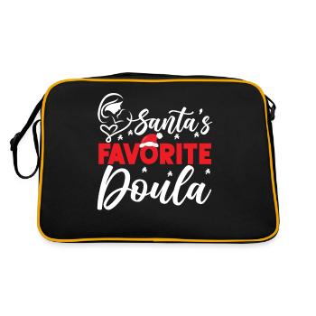Doula Birth Worker Christmas - Retro Tasche - Schwarz/Gold - Hinten