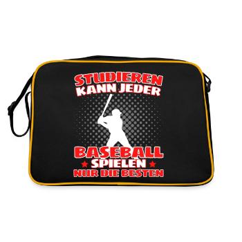 Lustiges Baseball für Pitcher und Catcher - Retro Tasche - Schwarz/Gold - Hinten