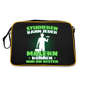 Maler Meister Spruch - Lustiges Maler Spruch - Retro Tasche - Schwarz/Gold - Hinten