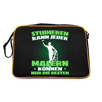 Maler Meister Spruch - Lustiges Maler Spruch - Retro Tasche - Schwarz/Gold - Hinten