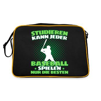 Lustiges Baseball für Pitcher und Catcher - Retro Tasche - Schwarz/Gold - Hinten