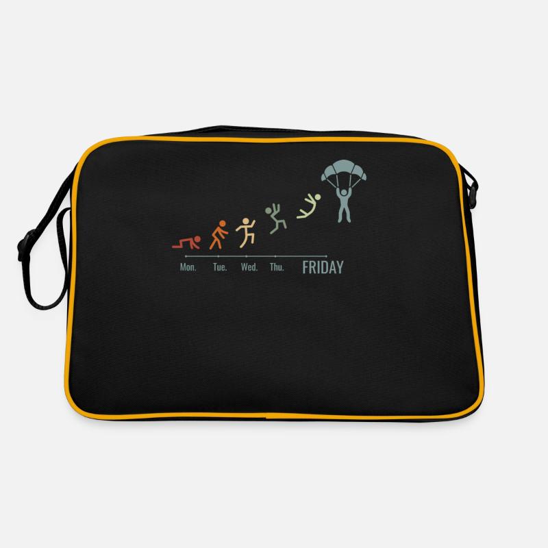 Fallschirmspringen SKYDIVING SKYDIVER - Retro Tasche - Schwarz/Gold