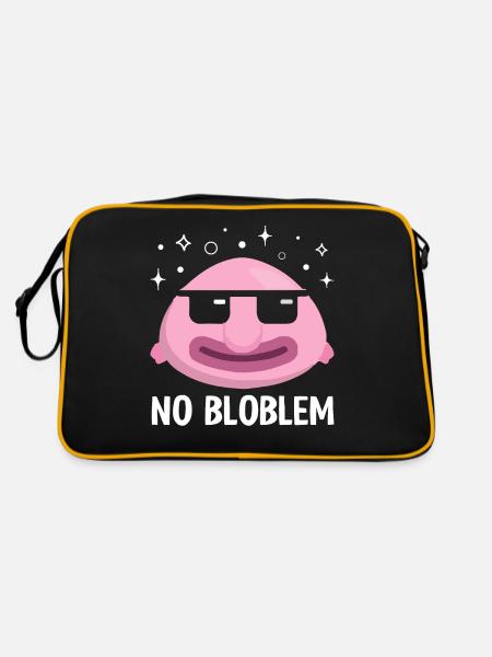 Funny Blobfish Sea Creature - Retro Bag - black/gold - Back