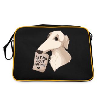 Borzoi Dog Meme - Retro Bag - black/gold - Back