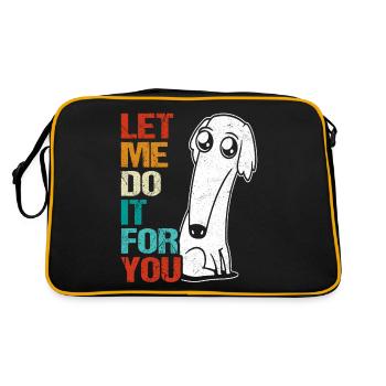 Retro Borzoi Dog Meme - Retro Bag - black/gold - Back