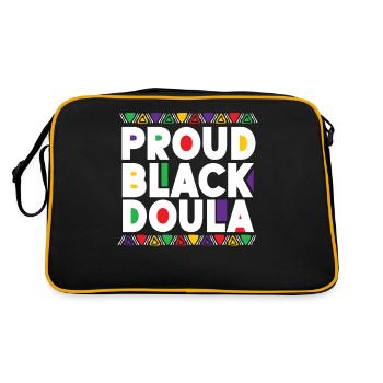 Doula Travailleuse à la naissance Fière Noire - Sac Retro - noir/or - Dos