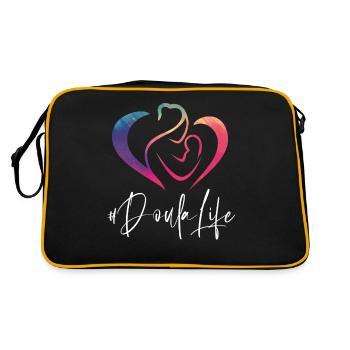 Doula Birth Worker Rainbow - Retro Tasche - Schwarz/Gold - Hinten