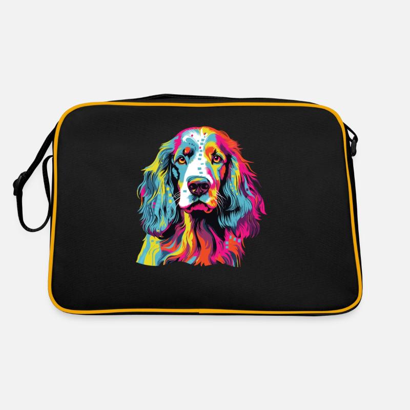 Aquarelle colorée Setter anglais Sac Retro