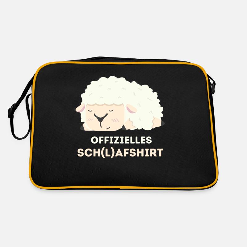 Offizielles Schlafshirt Schaf Schlafanzug Pyjama Retro Tasche