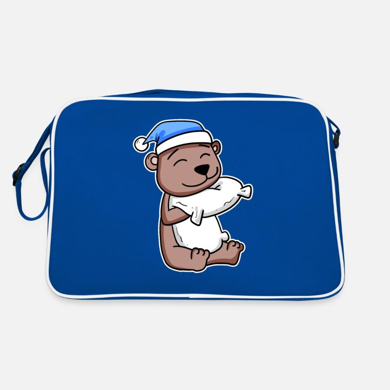 Bear with pillow and sleeping cap Retro Bag