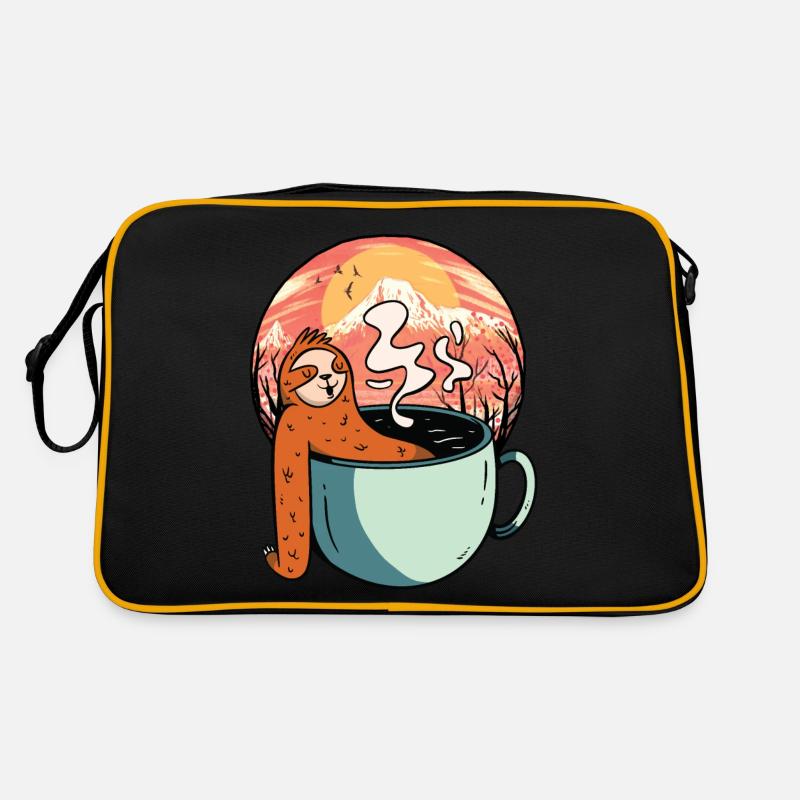 Sloth, Relaxation, Tea, Coffee, Break, Ready for Vacation Retro Bag