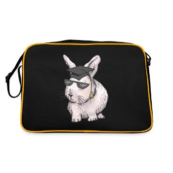 Érudit Lapin Enseignant Professions Études Abi Graduation - Sac Retro - noir/or - Dos