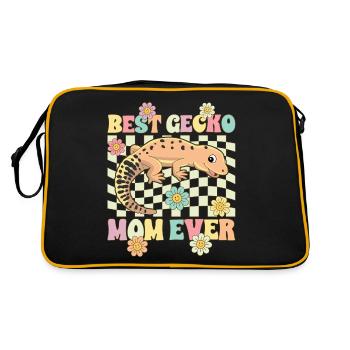 Léopard Gecko maman lézard reptile - Sac Retro - noir/or - Dos