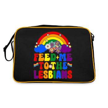 Groovy Lesbienne Pride LGBTQ - Sac Retro - noir/or - Dos