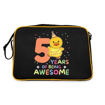 Canard pour les enfants de 5 ans de cinq ans - Sac Retro - noir/or - Dos