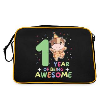 Vache pour le 1er anniversaire pour les enfants d’un an - Sac Retro - noir/or - Dos