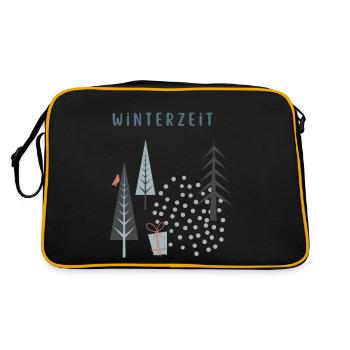 Winter Time - The Winter Snows Snowflakes - Retro Bag - black/gold - Back